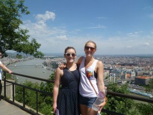 Charlotte and I after our sweaty climb to the top of the hill in Budapest..