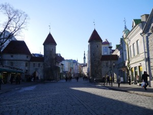 Entering into the Old City Walls of Tallinn in Estonia..
