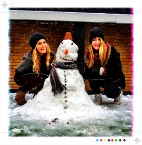 Snowman making at the Trafalgar Arms.!