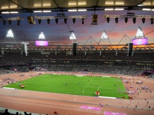Sunset over the Olympic Stadium..
