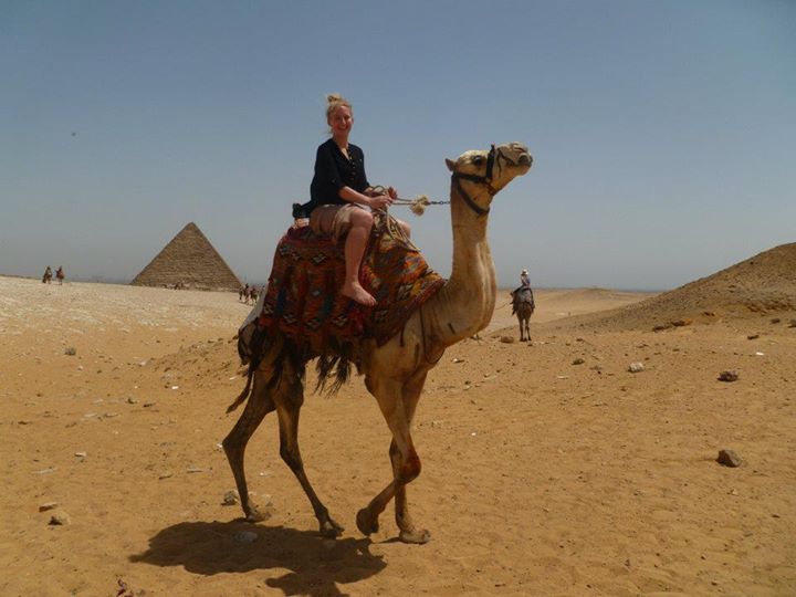 Camel riding in front of the pyramids!