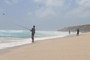 My Dad, brother and sister – beach fishing..