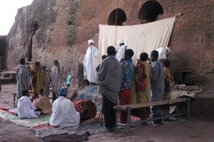 Morning service in the Rock-Hewn Churches of Lalibela..