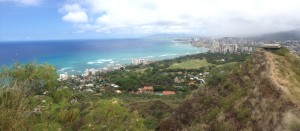 The view of Waikiki from the top of Diamond Head Crater..!