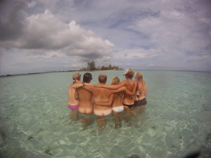 Us girls admiring the view from Water Cays..