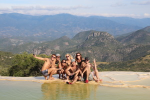 Group shot at Hierve el Agua, petrified waterfalls!