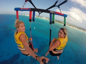 Parasailing = amazing views of the whole island 'flying' in the air..